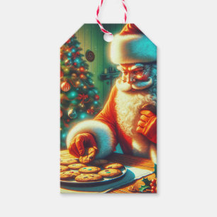 Étiquettes-cadeau Vintage Noël Père Noël Manger Cookies