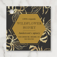 vintage or bee queen apiaire monogramme miel pot