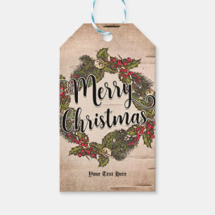 Étiquettes-cadeau Vintage Rustique Favori de Noël personnalisé en Bo