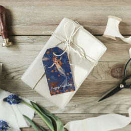 Étiquettes-cadeau Vintage sirène bleu sous-marin Anniversaire