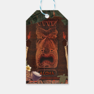 Étiquettes-cadeau Vintage Tiki Aloha Hawaiian Luau fête d'anniversai