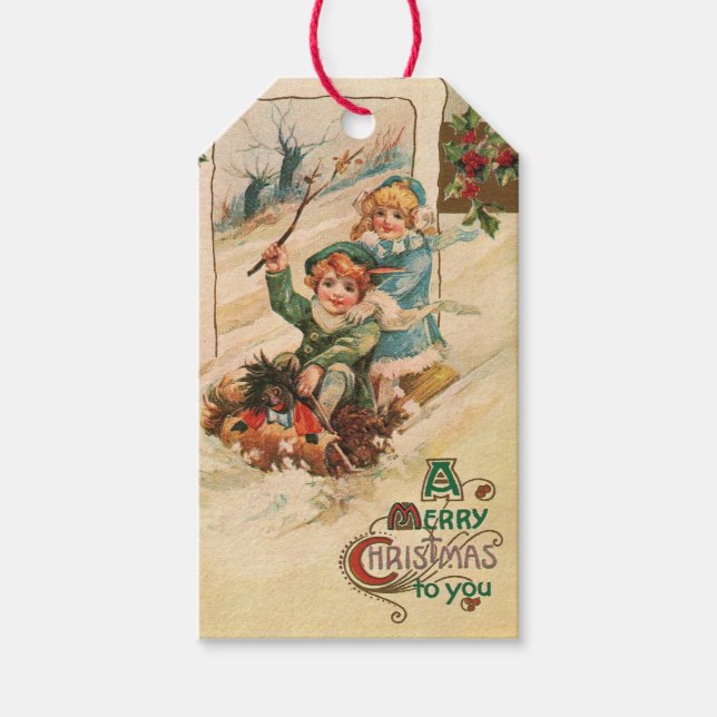 Étiquettes-cadeau Vintage Un Joyeux Noël (Devant)