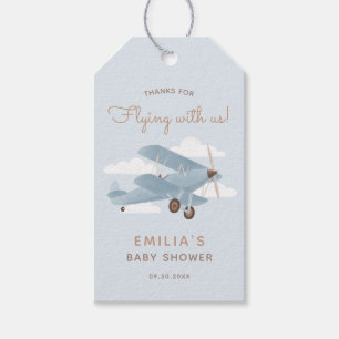 Étiquettes-cadeau Vintage voyage Avion Boy Baby shower Tags cadeaux