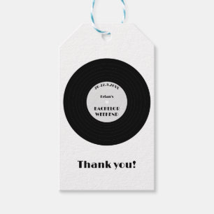Étiquettes-cadeau Vinyl Record vintage Musique Black Bachelor Week-e