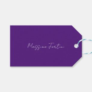 Étiquettes-cadeau Violet Royal Élégant Minimaliste Calligraphie