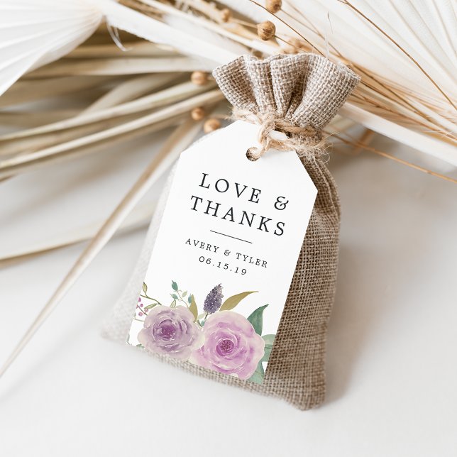 Étiquettes-cadeau Violet & Sage Mariage Merci Favoriser (Créateur téléchargé)