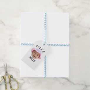Étiquettes-cadeau Visage de bébé personnalisé Photo Texte Nouvel Onc