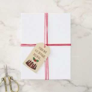 Étiquettes-cadeau Visions de Sugar Plums Plum Pudding Nourriture de