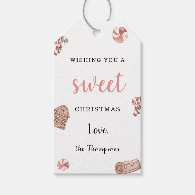 Étiquettes-cadeau voeux de Noël doux Traitements (Devant)