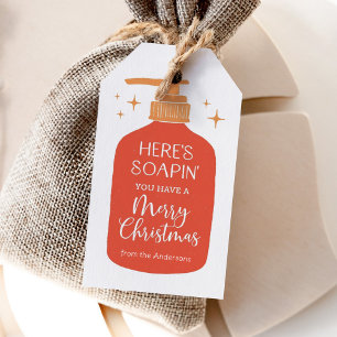 Étiquettes-cadeau Voici du savon pour que vous ayez un joyeux Noël