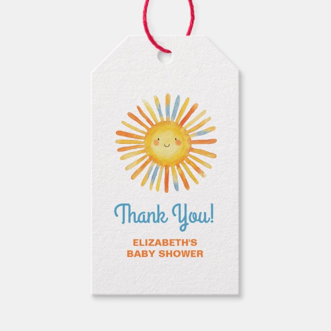 Étiquettes-cadeau Voici le Baby shower Son Sunshine (Devant)