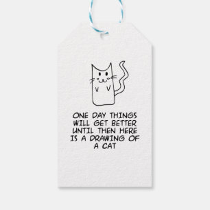 Étiquettes-cadeau Voici le dessin d'un chat