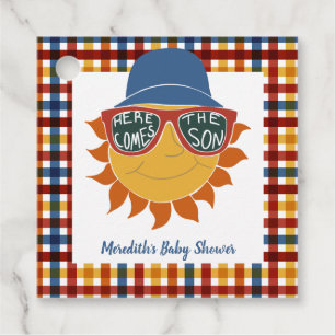 Étiquettes Cadeau Voici le Fils Plaid Baby Boy Shower
