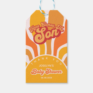 Étiquettes-cadeau Voici Le Fils Retro Sunshine Baby Boy Douche
