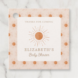 Étiquettes Cadeau Voici le soleil Brûlé Orange Baby shower Soleil