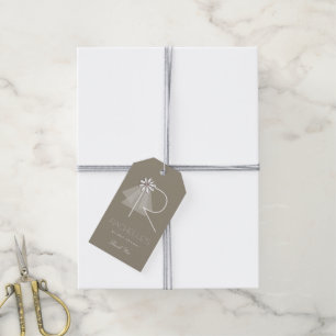 Étiquettes-cadeau Voile de mariée Daisy Monogram Chic Baby Shower