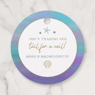 Étiquettes Cadeau Voile de sirène SIREN pour voiles Bachelorette Océ
