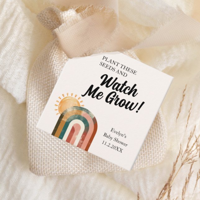 Étiquettes Cadeau Voir me grandir Rainbow Baby shower de semences Fa (Créateur téléchargé)