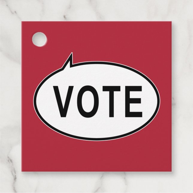Étiquettes Cadeau VOTE - Rouge (Devant)