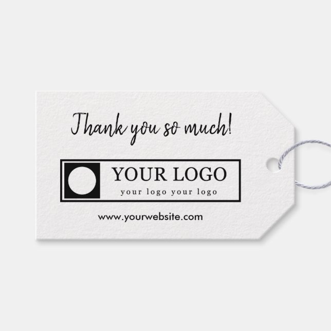 Étiquettes-cadeau Votre Logo QR Code Merci tellement (Devant (Horizontal))