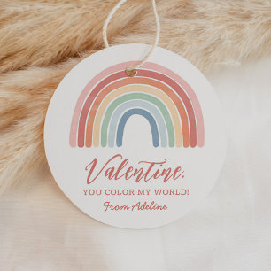 Étiquettes Cadeau Vous Courez Mon Monde Arc-en-ciel Enfants Valentin