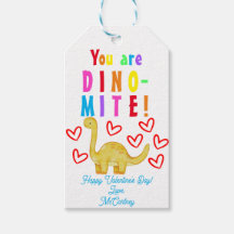 Vous êtes DINO-mite Kids Valentine's Gift Tag