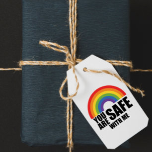 Étiquettes-cadeau Vous Êtes En Sécurité Avec Moi LGBTQ Rainbow Pride