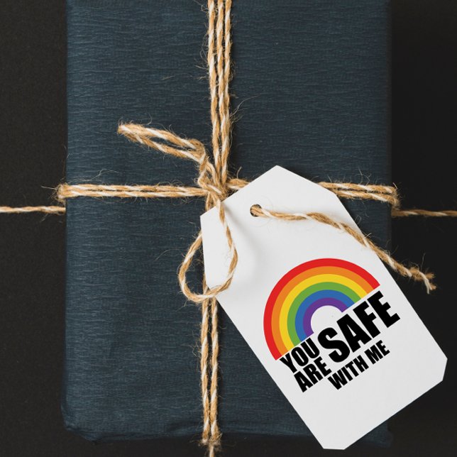 Étiquettes-cadeau Vous Êtes En Sécurité Avec Moi LGBTQ Rainbow Pride (Créateur téléchargé)