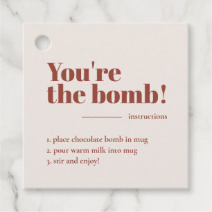Étiquettes Cadeau Vous êtes La Bombe Hot Coca Terracotta Favor
