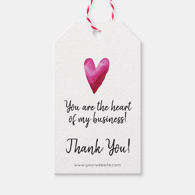 Étiquettes-cadeau Vous êtes le coeur de mon entreprise (Devant)