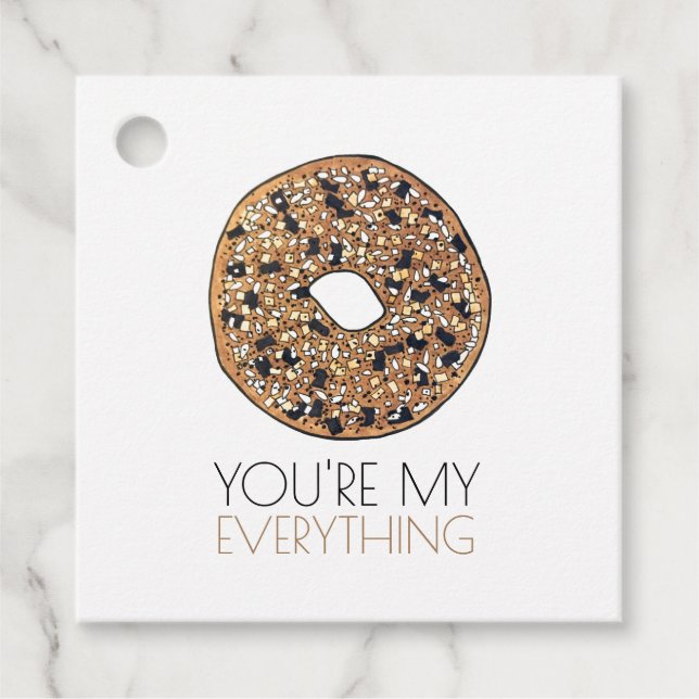 Étiquettes Cadeau Vous êtes My Everything Bagel Petit déjeuner Amour (Devant)