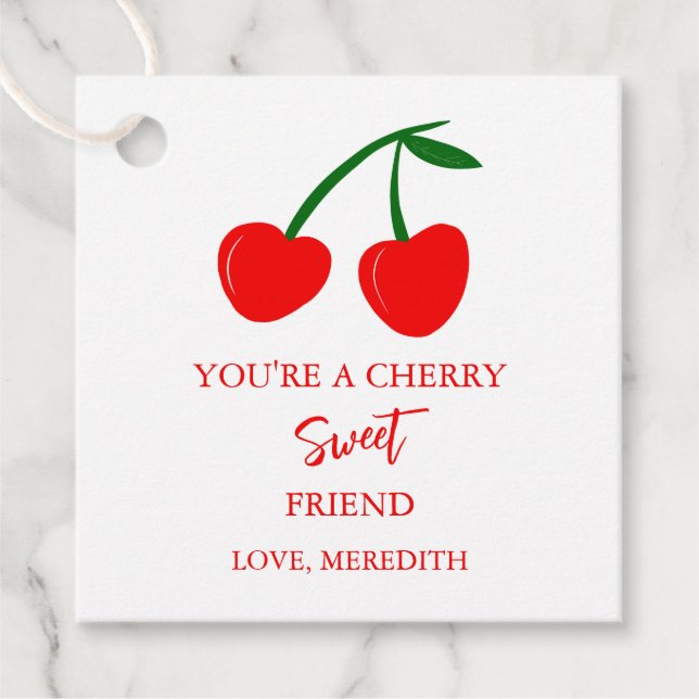 Étiquettes Cadeau Vous êtes un ami de Cherry Sweet Valentine (Devant)
