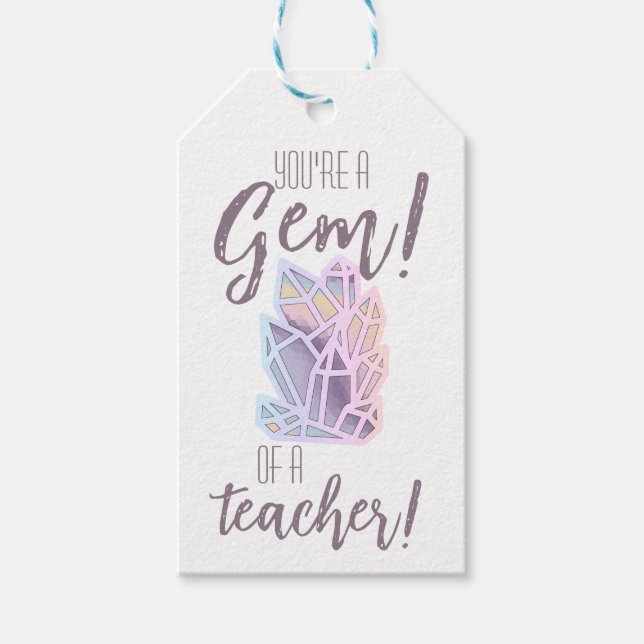 Étiquettes-cadeau Vous êtes un enseignant de Gem Appréciation Favor (Devant)