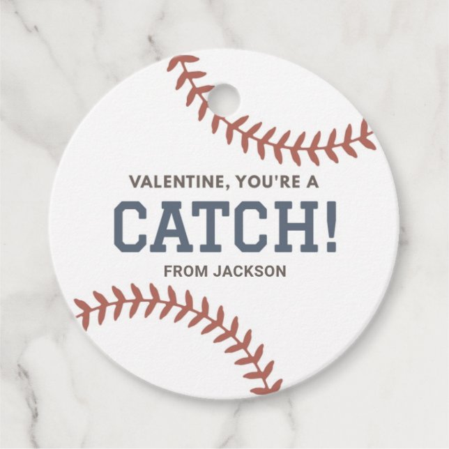 Étiquettes Cadeau Vous êtes une Saint Valentin de baseball (Devant)