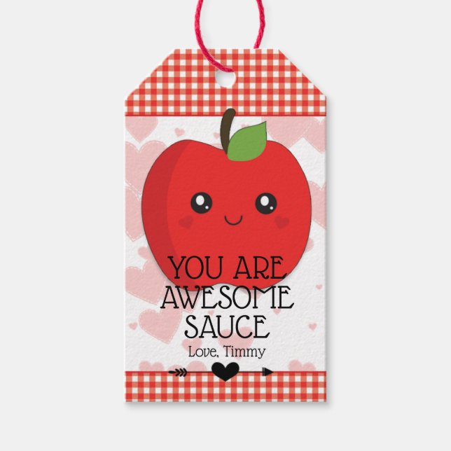 Étiquettes-cadeau Vous êtes une Sauce Incroyable pour la Saint-Valen (Devant)