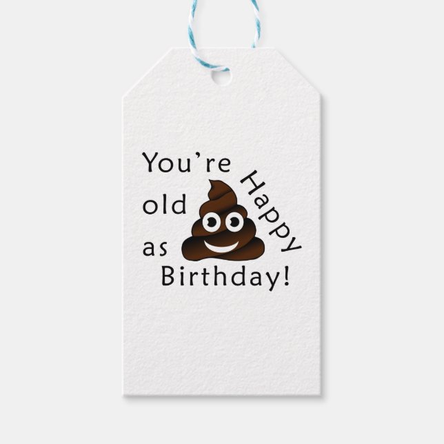 Étiquettes-cadeau Vous êtes vieux comme...Joyeux anniversaire | humo (Devant)