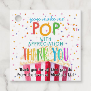Étiquettes Cadeau vous nous faites pop merci popcorn volontaire