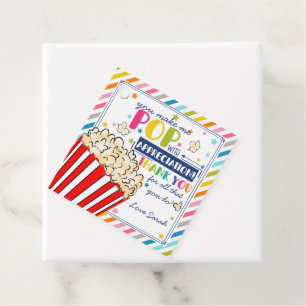 Étiquettes Cadeau vous nous faites pop merci popcorn volontaire