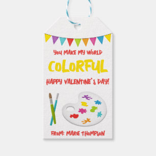 Étiquettes-cadeau Vous rendez mon monde coloré pour la Saint-Valenti