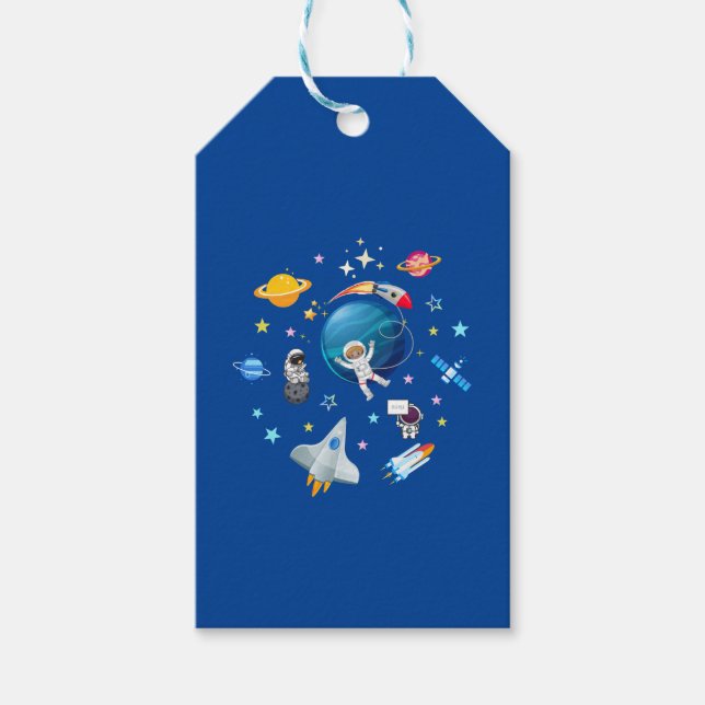 Étiquettes-cadeau Voyage spatial (Devant)