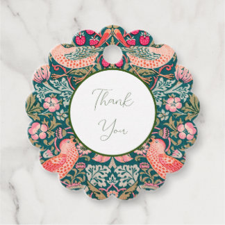 Étiquettes Cadeau W Morris Pink Strawberry Thief Favor Tag