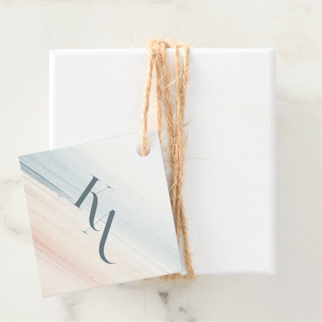 Étiquettes Cadeau Wailea Mariage Monogram (En situation)