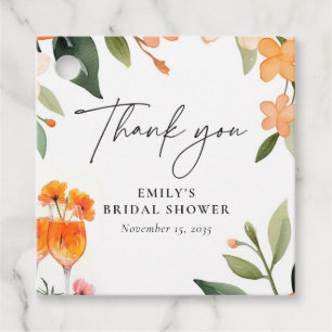 Étiquettes Cadeau Watercolor Aperol Spritz Fête de Mariage