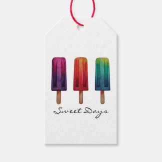 Étiquettes-cadeau Watercolor Cute Popsicle Glaces Creams