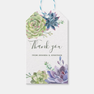 Étiquettes-cadeau Watercolor Desert Cactus Succulents Mariages Merci