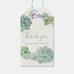 Étiquettes-cadeau Watercolor Desert Cactus Succulents Mariages Merci