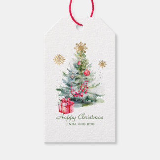 Étiquettes-cadeau Watercolor Elegant Snowflake Christmas