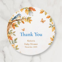 Watercolor Fall Autumn Baby Boy Shower Thank You