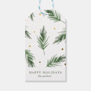 Étiquettes-cadeau Watercolor Floral Faux Foil Tags Christmas Gig