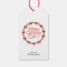 Watercolor Holly Leaves and Red Berries Christmas